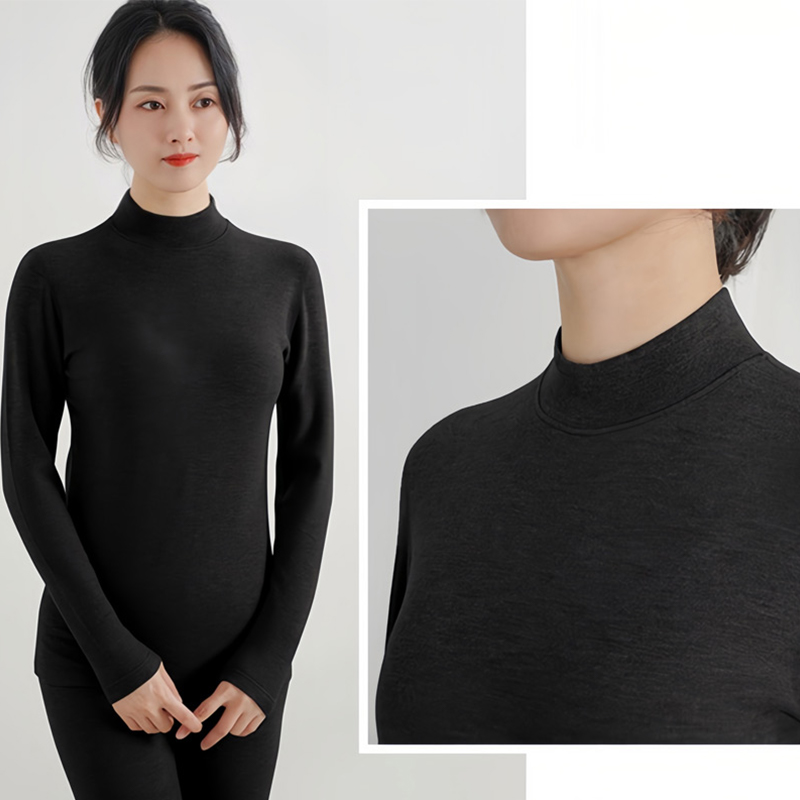 Conjunto de ropa interior térmica de cuello medio para mujer
