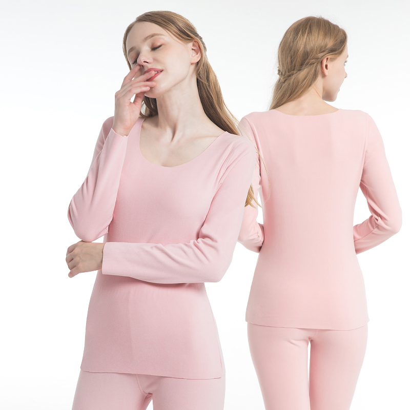 Juego térmico de cuello redondo sin costuras de polar alemán para mujer