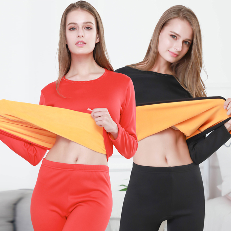 Conjunto de mujer térmico grueso con forro polar cálido