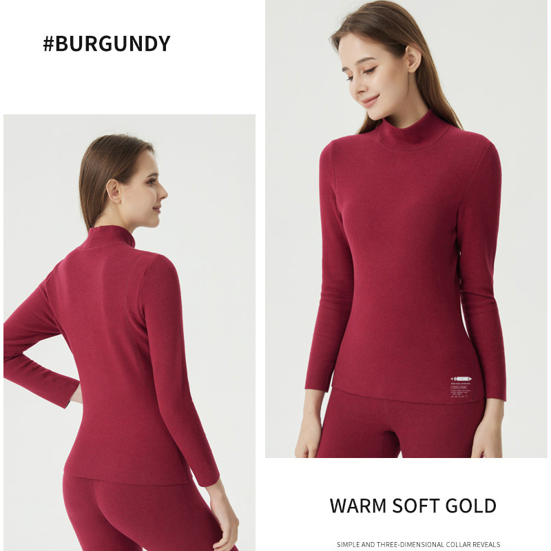 Conjunto de ropa interior térmica para mujer Camel Hair Crew/Mid-Neck