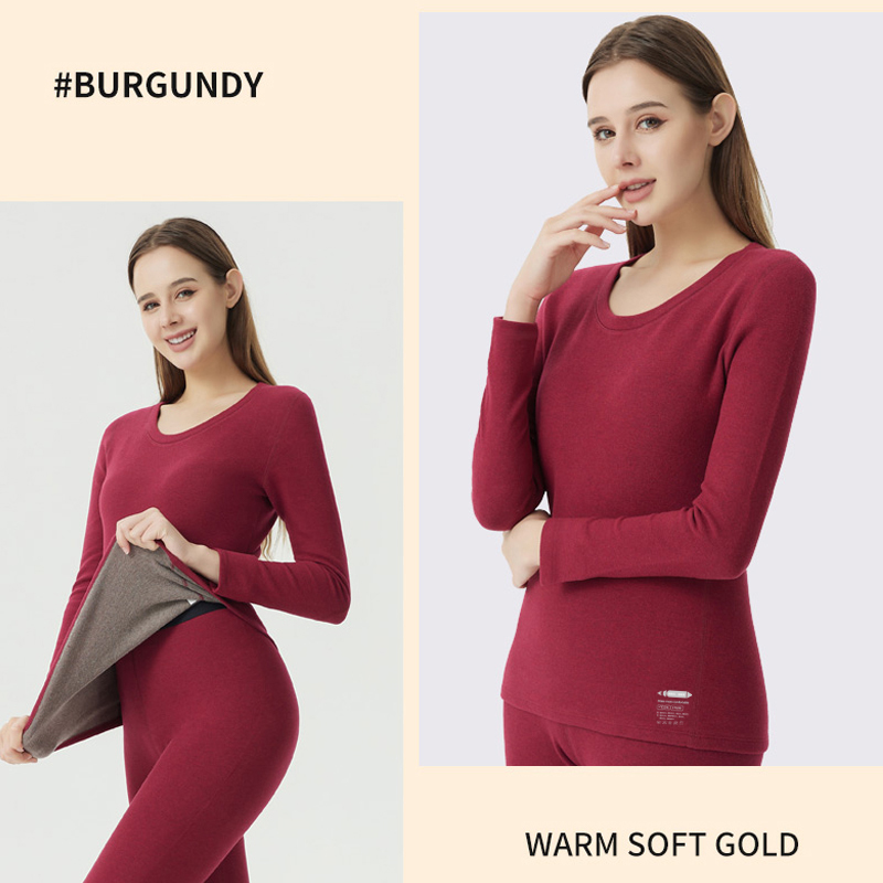 Conjunto de ropa interior térmica para mujer Camel Hair Crew/Mid-Neck