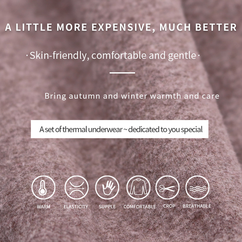 Conjunto de ropa interior térmica para mujer Camel Hair Crew/Mid-Neck