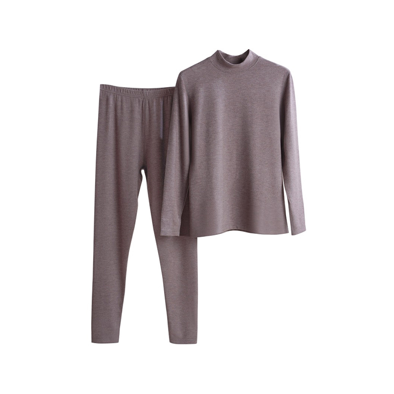 Conjunto de ropa interior térmica de cuello medio para mujer