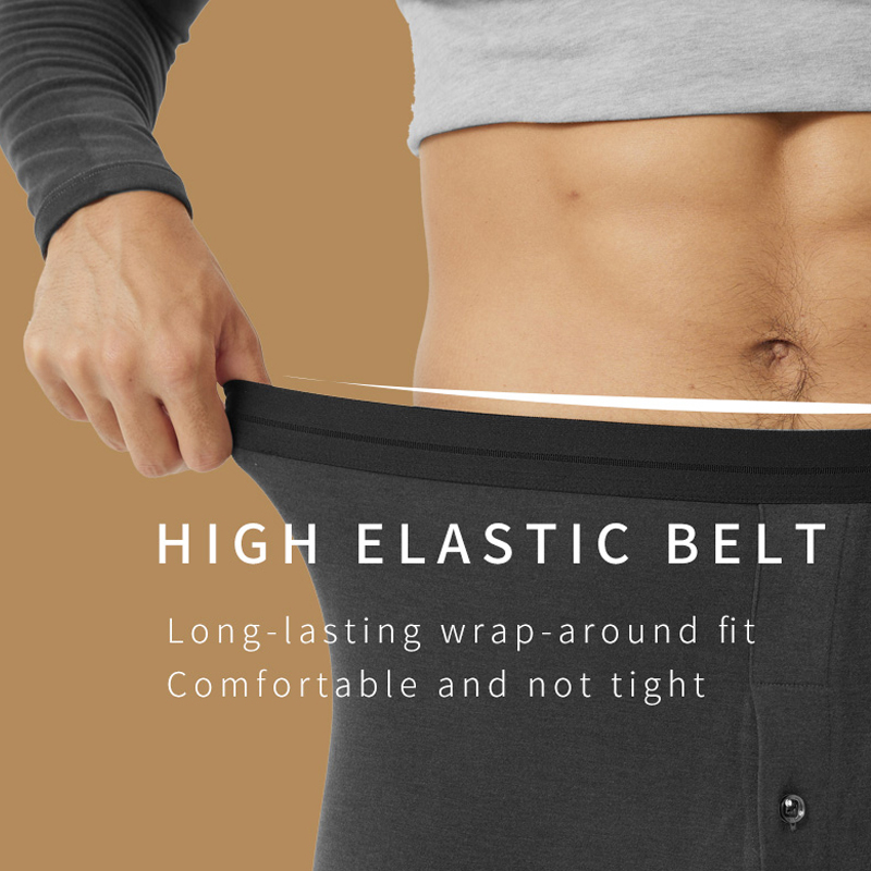 Conjunto de ropa interior térmica de cuello medio para hombre
