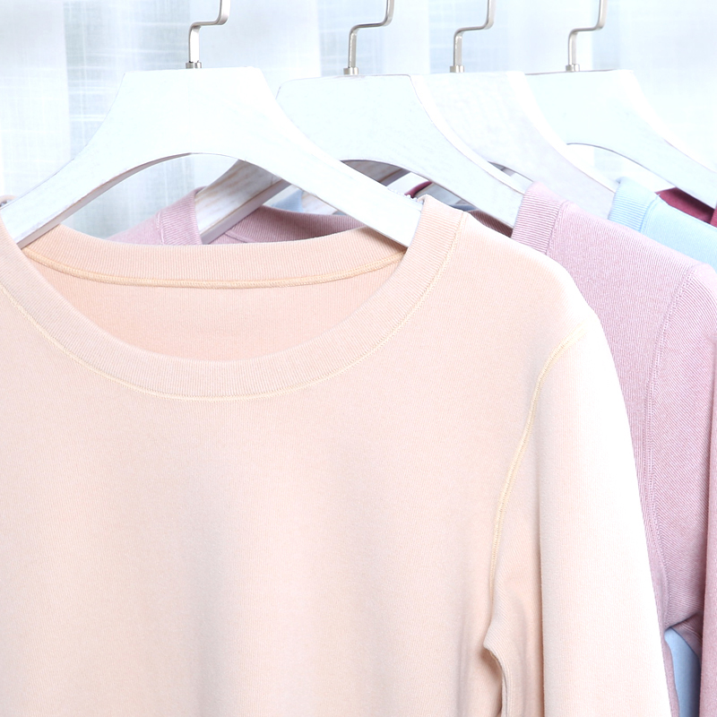 Juego térmico de cuello redondo cepillado de polar alemán para mujer