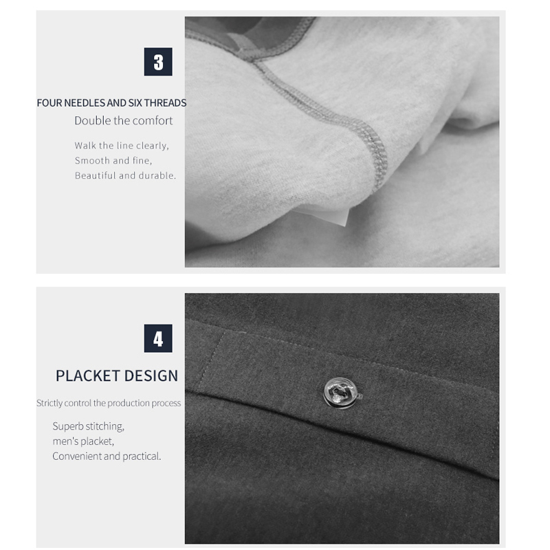 Conjunto de ropa interior térmica de cuello medio para hombre