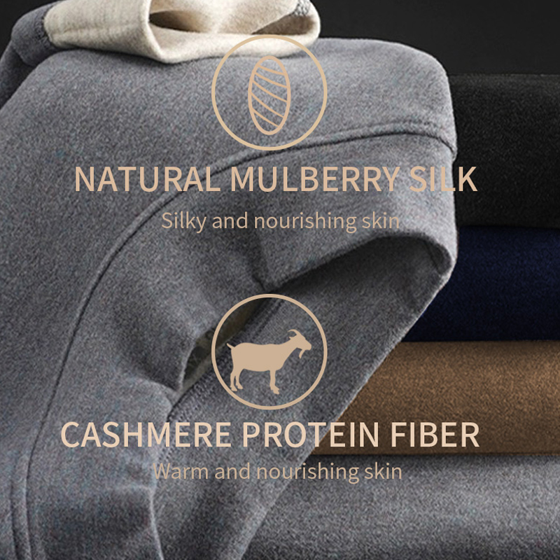 Conjunto de ropa interior térmica con parche de cuello redondo para hombre