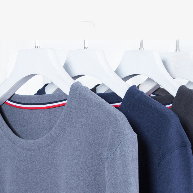 Conjuntos de ropa interior térmica para hombre con cuello redondo cepillado y forro polar alemán