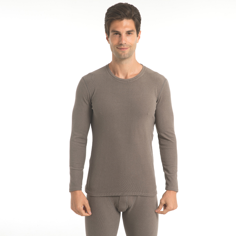 Conjuntos de ropa interior térmica para hombre con cuello redondo cepillado y forro polar alemán