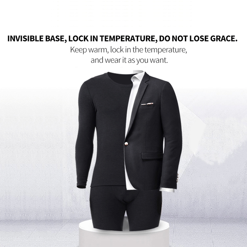 Conjunto de ropa interior térmica para hombre con parche en el cuello medio