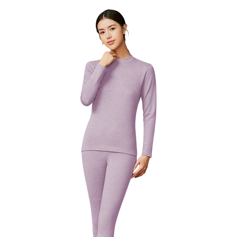 Conjunto de ropa interior térmica de cuello medio para mujer