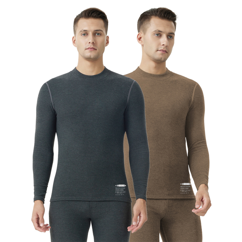 Conjunto de ropa interior térmica de cuello medio para hombre